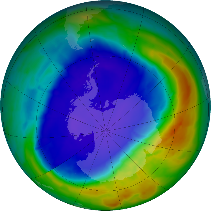Antarctic ozone map for 17 September 2013